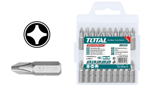 Bộ Mũi Bắt Vít Vĩ Nhựa Ph2x25mm Total
