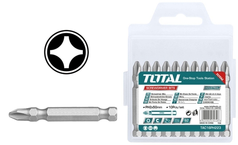 Bộ Mũi Bắt Vít Vĩ Nhựa Ph2x50mm Total