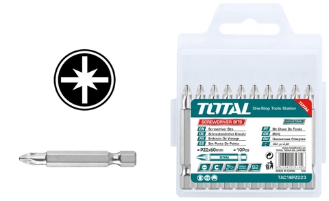 Bộ Mũi Bắt Vít Vĩ Nhựa Pz2x50mm Total