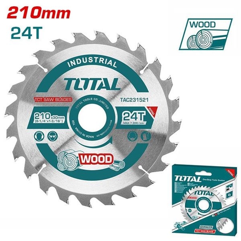 Lưỡi Cưa Gỗ TCT 210mm 24T Total