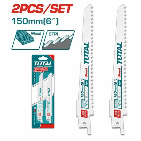 Bộ 2 Lưỡi Cưa Kiếm Cho Gỗ 150mm Total TAC52644D