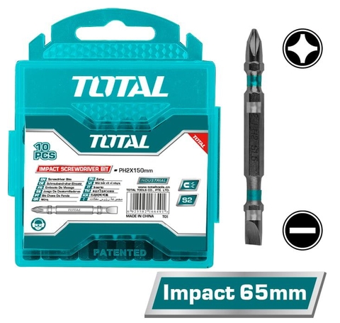 Bộ Mũi Bắt Vít 2 Đầu Có Nam Châm Sl6x1 Dài 65mm Total