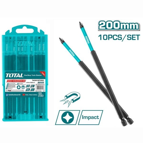 Bộ 10 Mũi Bắt Vít Ph1x200mm Total