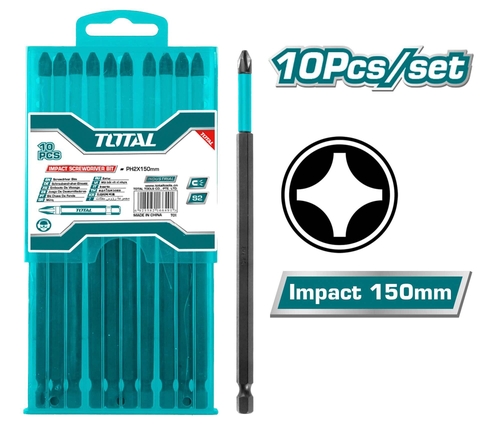 Bộ Mũi Bắt Vít Có Nam Châm Ph2x150mm Total