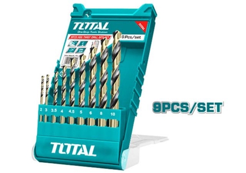 Bộ Mũi Khoan Kim Loại HSS 9 Mũi Từ 2-10mm Total