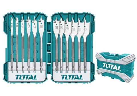 Bộ Mũi Khoan Gỗ Đầu Dẹp 12 Mũi Từ 6-30mm Total