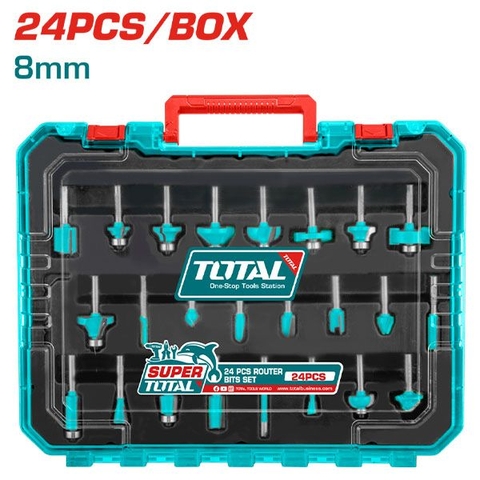 Bộ 24 Mũi Phay Gỗ 8mm Mũi Total TACSR12408
