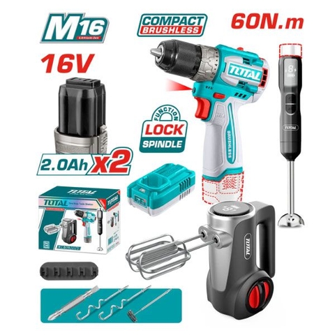 Bộ Combo 3 Trong 1 Máy Khoan Dùng Pin 16V TDLI16681 Total