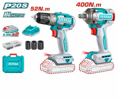 Bộ Combo 2 Máy Dùng Pin 20V Máy Khoan Và Máy Vặn Bu Lông Total