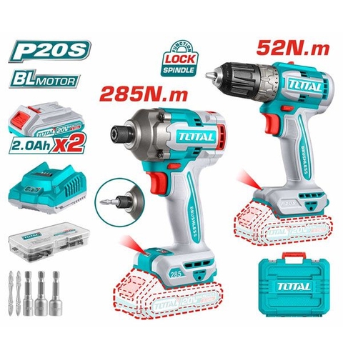 Bộ Combo 2 Máy Dùng Pin 20V Máy Khoan Và Máy Vặn Vít Total