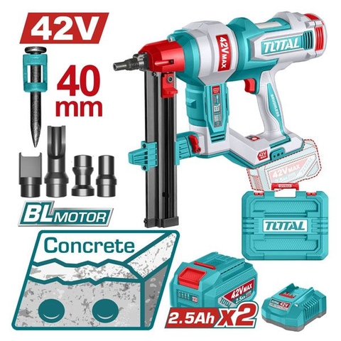 Máy Bắn Đinh Bê Tông 40mm Dùng Pin 42V Total