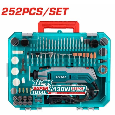Bộ 252 Món Bao Gồm Máy Mài Khuôn Mini 130W Total
