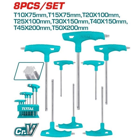 Bộ 8 Chìa Lục Giác Bông Tay Cầm Chữ T Total THHW80836