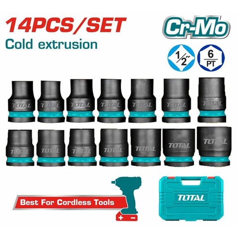 Bộ 14 Đầu Tuýp Đầu 1/2 Inch Total