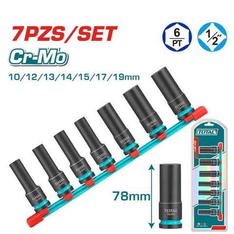 Bộ 7 Đầu Tuýp Sâu 1/2 Inch Total