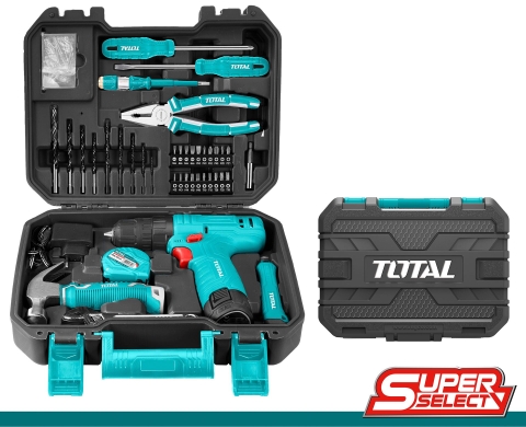 Bộ 81 Món Bao Gồm Máy Khoan Dùng Pin 12V Total