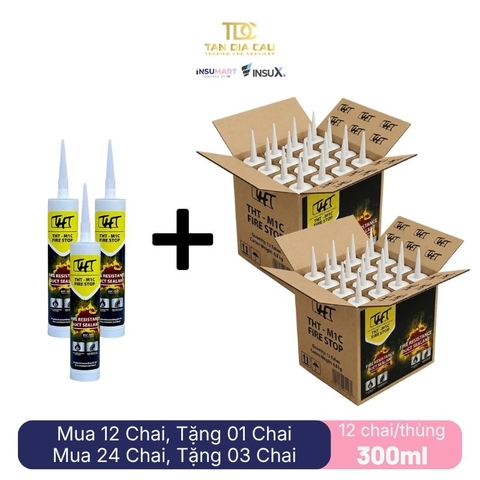 THT-M1C Fire Stop - Silicone Chống Cháy THT-M1C, 300ml, Trắng, 12 Chai/Thùng