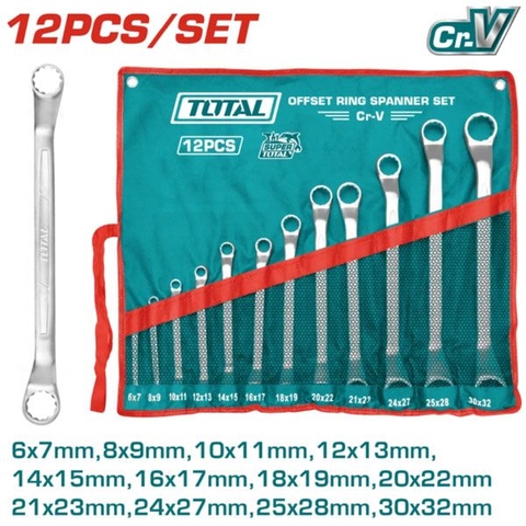 Bộ Cờ Lê 2 Đầu Vòng 12 Chi Tiết 6-32mm Total