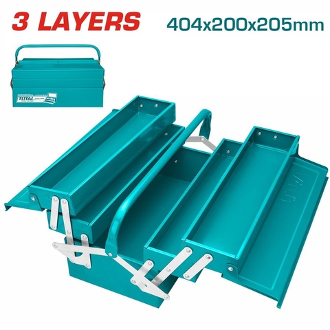 Thùng Đồ Nghề 3 Ngăn Bằng Sắt 404x200x205mm Total