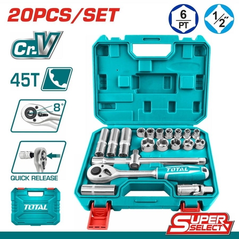 Bộ Đầu Tuýp 1/2 Inch 20 Chi Tiết Total