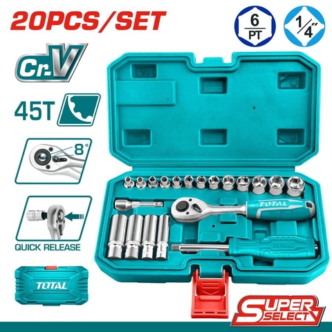 Bộ Đầu Tuýp 1/4 Inch 20 Chi Tiết Total