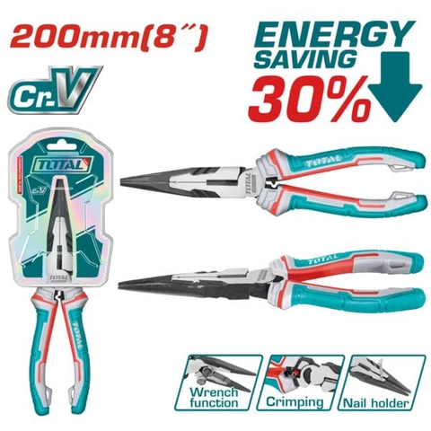 Kìm Mũi Nhọn Mỏ Dài Cao Cấp 8 Inch/200mm Total
