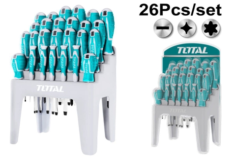 Bộ 26 Tua Vít Dẹp, Bake Và Chuẩn Total THT250626