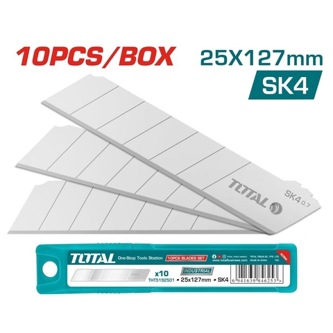 Bộ 10 Lưỡi Dao 25x127mm Total
