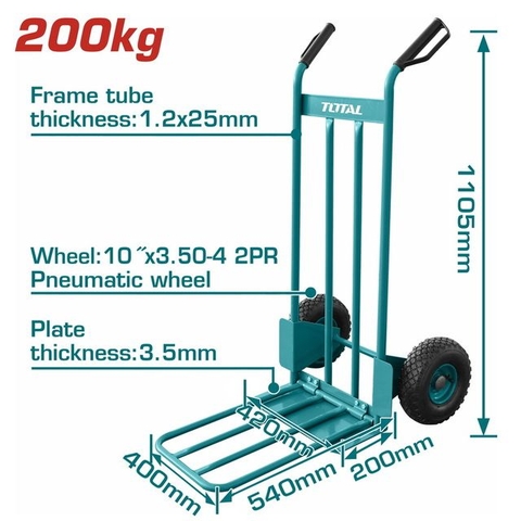 Xe Đẩy Hàng 2 Bánh 200kg Total THTHT20771