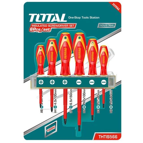 Bộ Tua Vít Cách Điện 1000V 6 Chi Tiết Total
