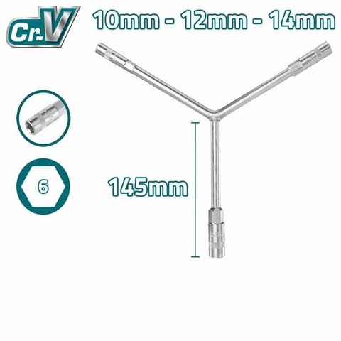 Tay Vặn Chữ Y Đầu Lục Giác 10-12-14mm Total