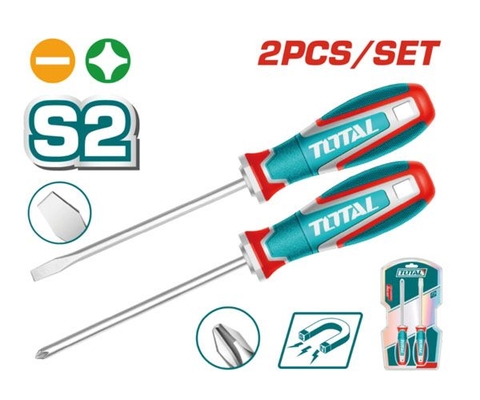 Bộ 2 Tua Vít Đầu Dẹp Và Bake Sl6.5x125 Và Ph2x125mm Total