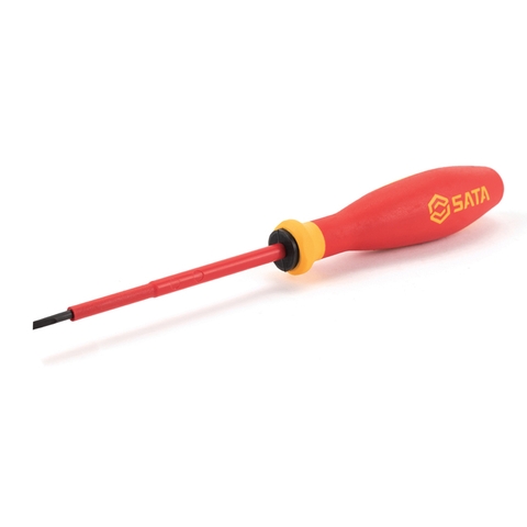 6.5×150mm Tuốc Nơ Vít G Đầu Dẹp Cách Điện VDE 1000V Thép Cr-V SATA 61315