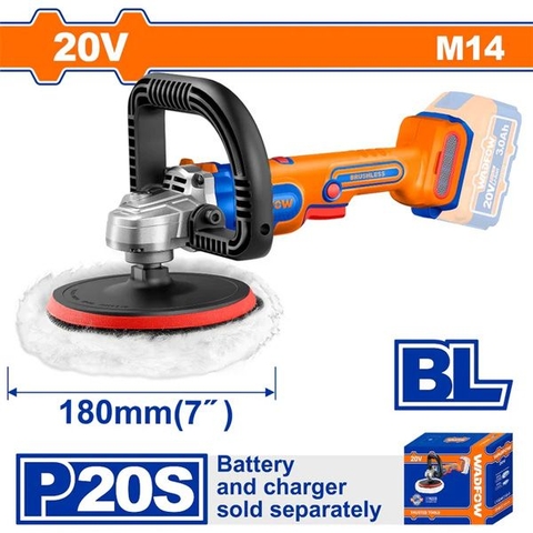 Máy Đánh Bóng Dùng Pin 20v-180mm WADFOW