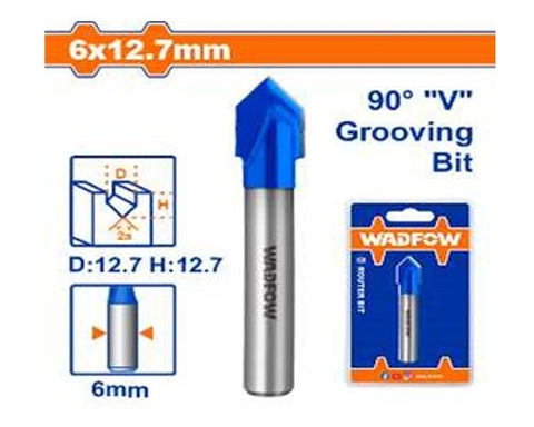 Mũi Phay Gỗ Cắt Rãnh V 6x12.7mm WADFOW