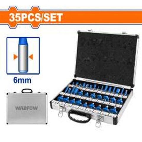 Bộ 35 Mũi Phay Gỗ 6mm WADFOW