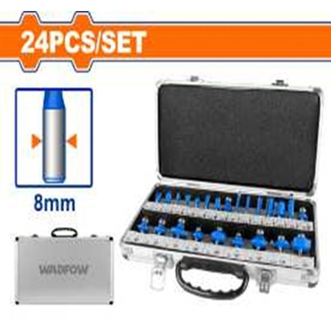 Bộ 24 Mũi Phay Gỗ 8mm WADFOW