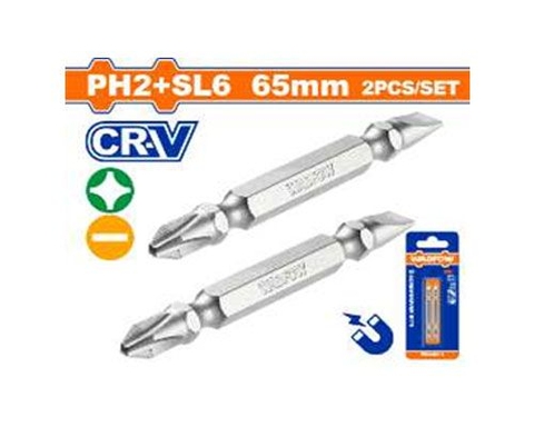 Bộ 2 Mũi Bắt Vít 2 Đầu Ph2+sl6 65mm WADFOW