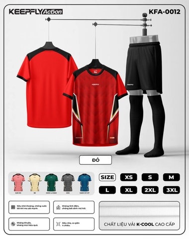 Bộ áo bóng đá KFA-0012 Đỏ