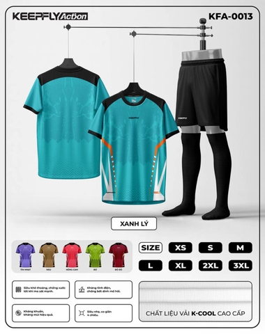 Bộ áo bóng đá KFA-0013 Xanh Lý