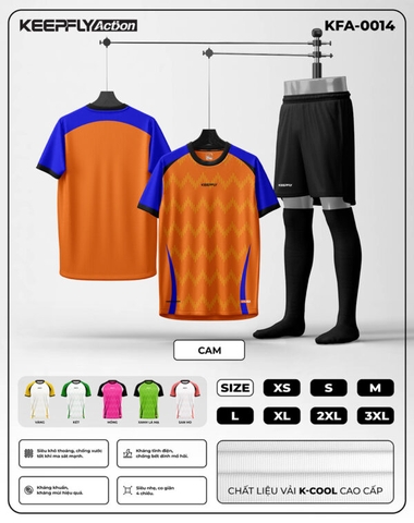 Bộ áo bóng đá KFA-0014 Cam