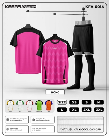 Bộ áo bóng đá KFA-0014 Hồng