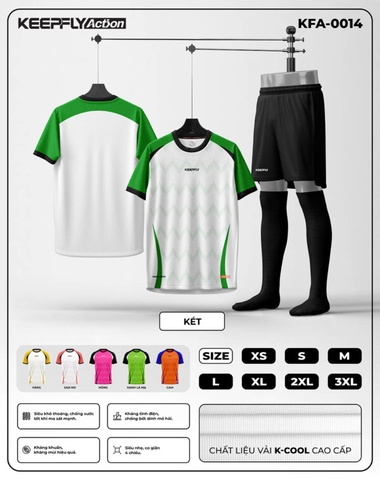 Bộ áo bóng đá KFA-0014 Xanh Két