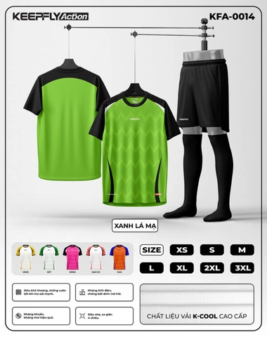 Bộ áo bóng đá KFA-0014 Xanh lá mạ