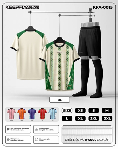 Bộ áo bóng đá KFA-0015 Be