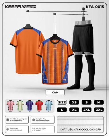 Bộ áo bóng đá KFA-0015 Cam
