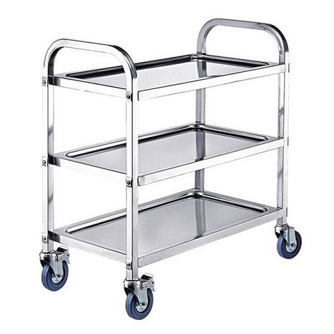 Xe đẩy 3 tầng inox dọn thức ăn nhà hàng khách sạn AF08164