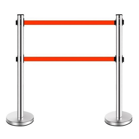 Cột chắn inox dây căng 2 dây song song