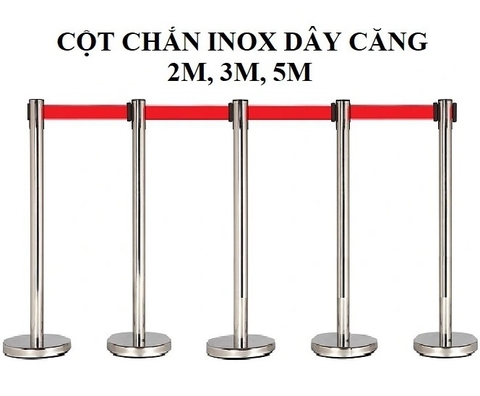 Cột chắn inox dây kéo 5m