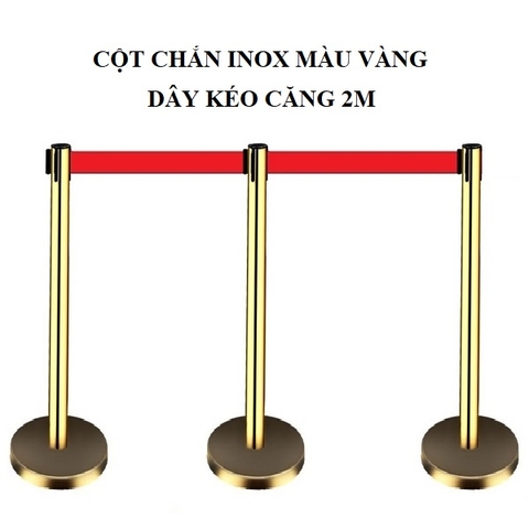 Cột chắn inox vàng dây căng 2m